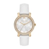 Thumbnail Image 1 of Michael Kors Corey Women's Pavé White Leather Strap Watch
