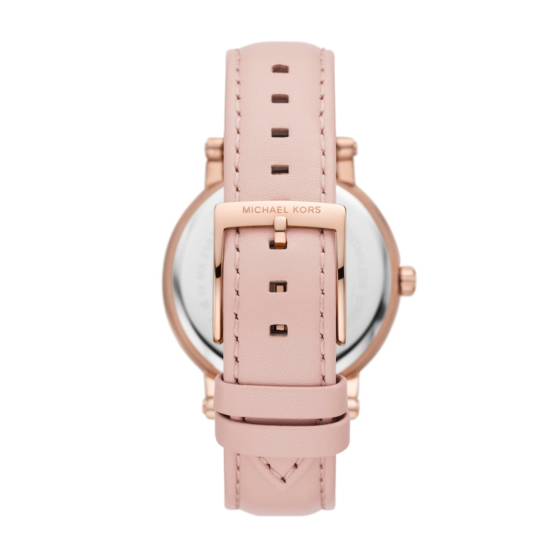 Main Image 3 of Michael Kors Corey Women's Pavé Pink Leather Strap Watch