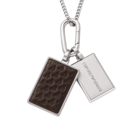 Men's Emporio Armani Stainless Steel Dog Tag Necklace