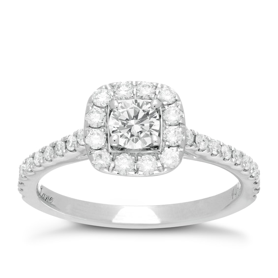 Neil Lane 14ct White Gold 0.75ct Total Diamond Halo Ring