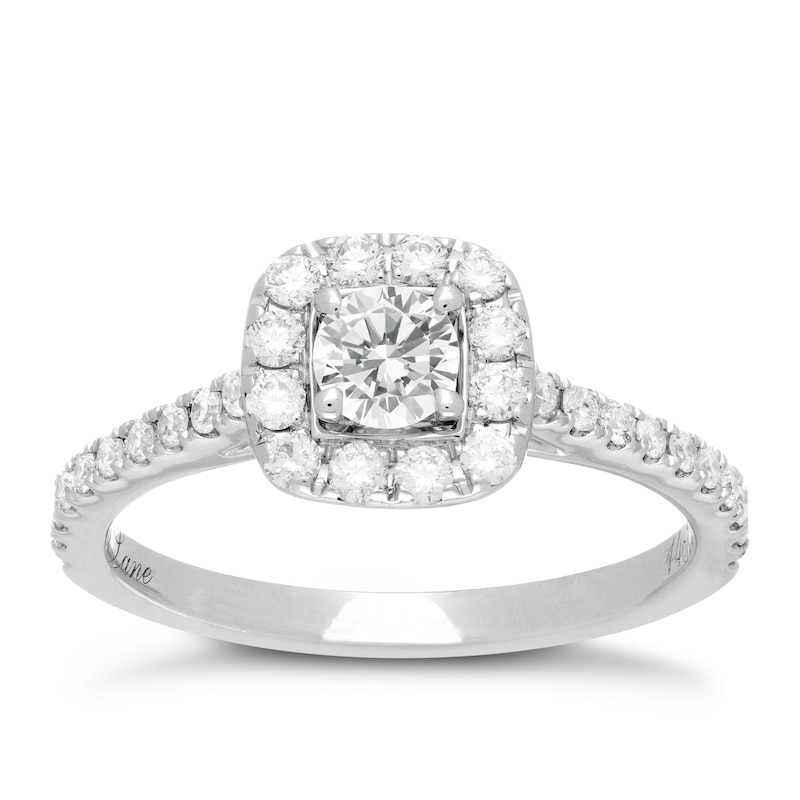 Neil Lane 14ct White Gold 0.75ct Total Diamond Halo Ring