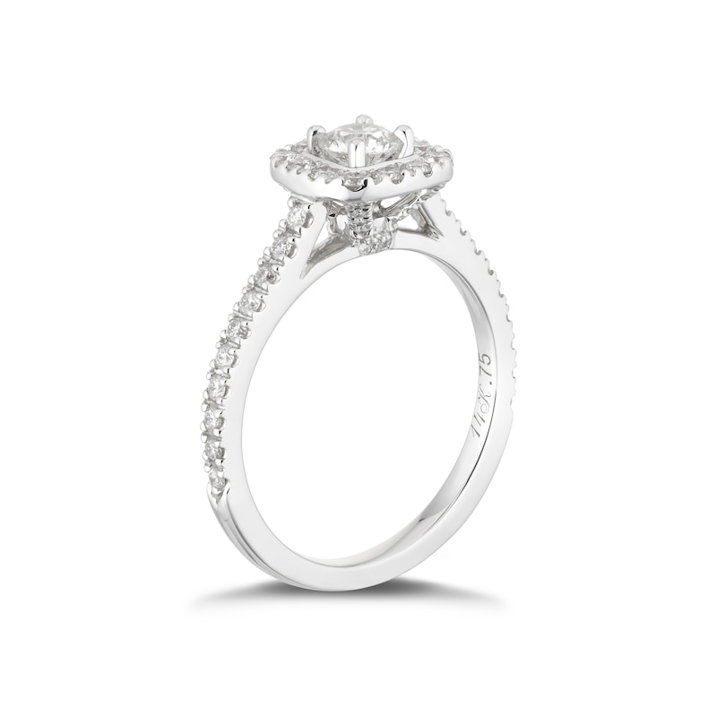 Neil Lane 14ct White Gold 0.75ct Total Diamond Halo Ring