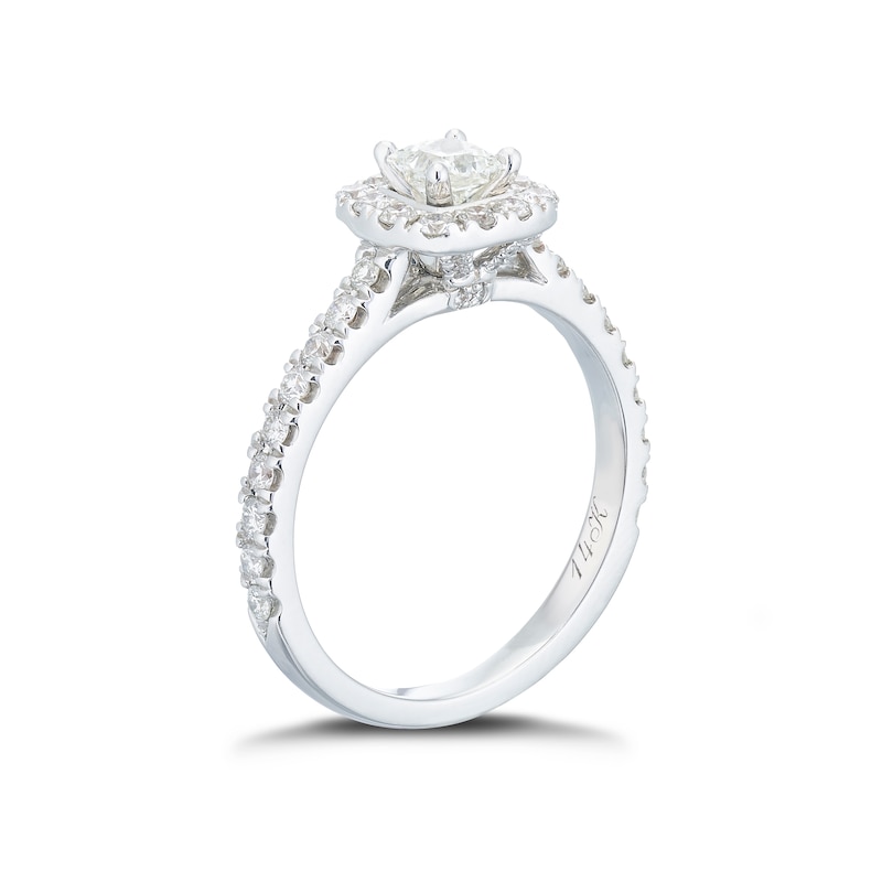 Neil Lane 14ct White Gold 0.81ct Total Diamond Halo Ring