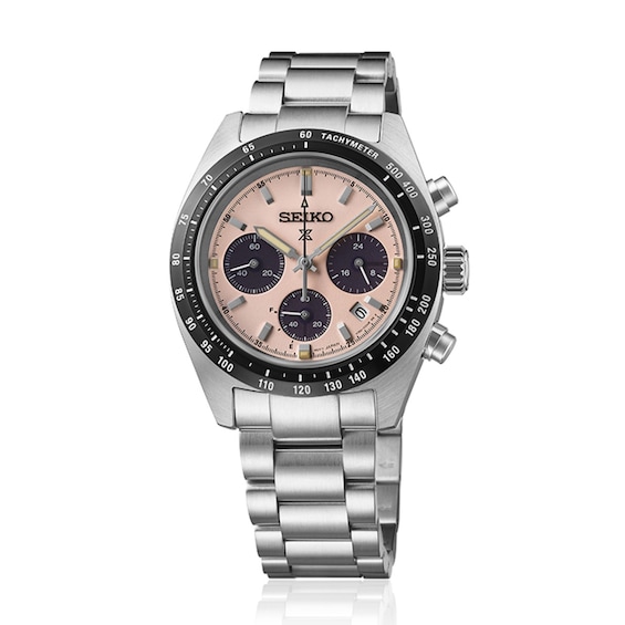 Men's Seiko Prospex Speedtimer ‘Youngtimer’ Pale Pink 39Mm Stainless Steel Watch