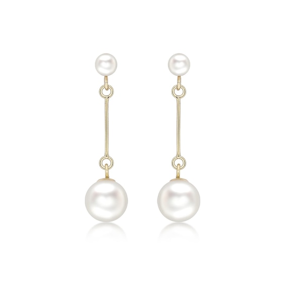 9ct Yellow Gold Cultured Freshwater Pearl Drop Earrings