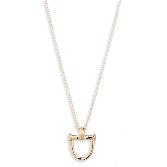 Lauren Ralph Lauren Gold Tone Pave Horseshoe Pendant
