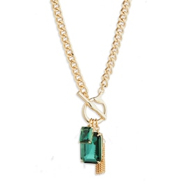 Lauren Ralph Lauren Gold Tone & Green Toggle Pendant
