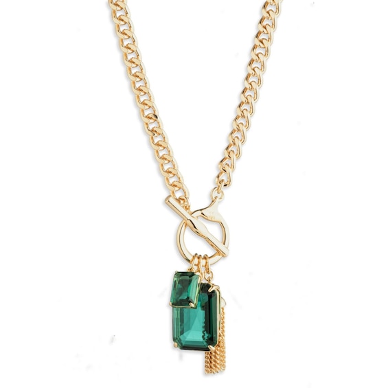 Lauren Ralph Lauren Gold Tone and Green Toggle Pendant
