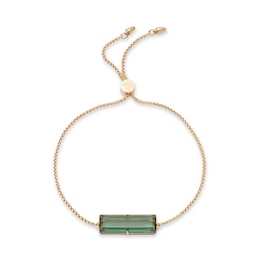 Lauren Ralph Lauren Gold Tone & Green Sparkle Slider Bracelet
