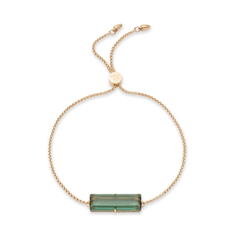 Main Image 1 of Lauren Ralph Lauren Gold Tone & Green Sparkle Slider Bracelet