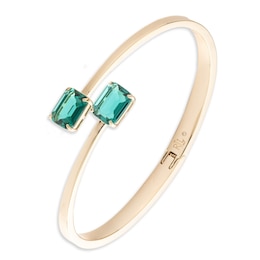 Lauren Ralph Lauren Gold Tone & Green Sparkle Bypass Cuff