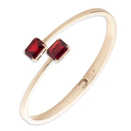 Lauren Ralph Lauren Gold Tone & Red Sparkle Bypass Cuff