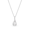 Thumbnail Image 1 of Sterling Silver Diamond Pear Shaped Open Pendant Necklace