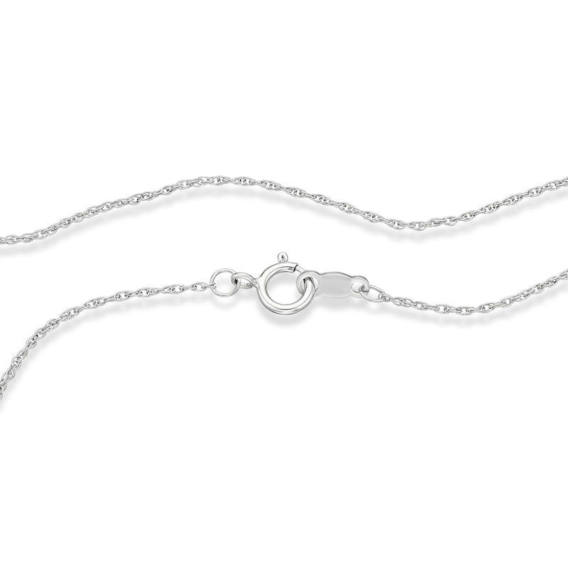 Main Image 3 of Sterling Silver Diamond Pear Shaped Open Pendant Necklace