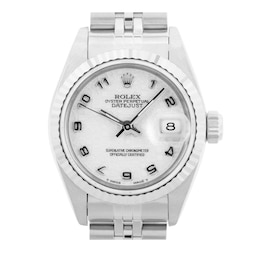 Previously Owned Rolex Lady-Datejust 69174 Silver Dial 26mm Watch