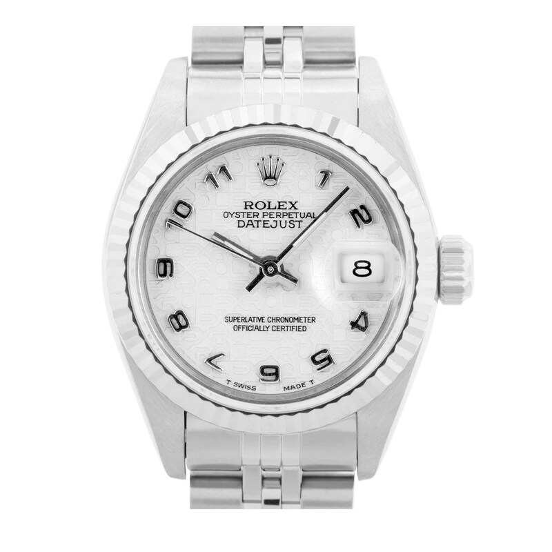 Main Image 1 of Previously Owned Rolex Lady-Datejust 69174 Silver Dial 26mm Watch