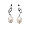 Thumbnail Image 1 of Sterling Silver Cubic Zirconia Cultured Freshwater Pearl Wave Earrings