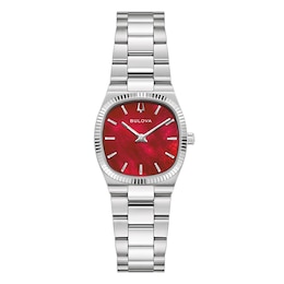 Bulova Super Seville Mini Red Dial & Stainless Steel Watch