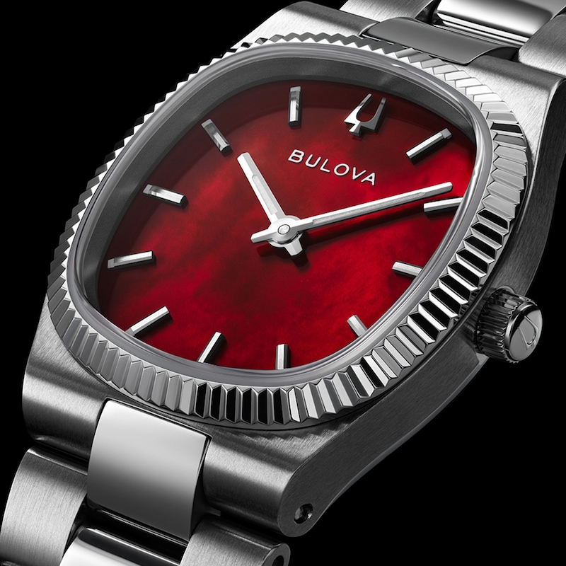 Main Image 4 of Bulova Super Seville Mini Red Dial & Stainless Steel Watch