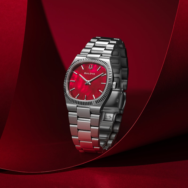 Main Image 7 of Bulova Super Seville Mini Red Dial & Stainless Steel Watch