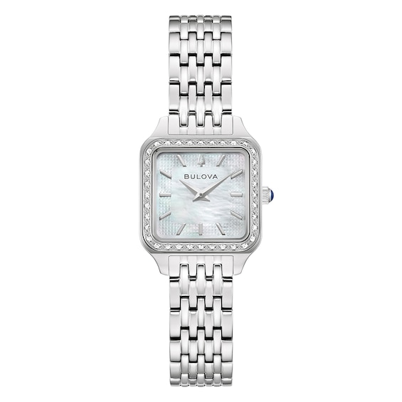 Women's Bulova Sutton Mini 36Mm Mother Of Pearl Dial & Stainless Steel Watch