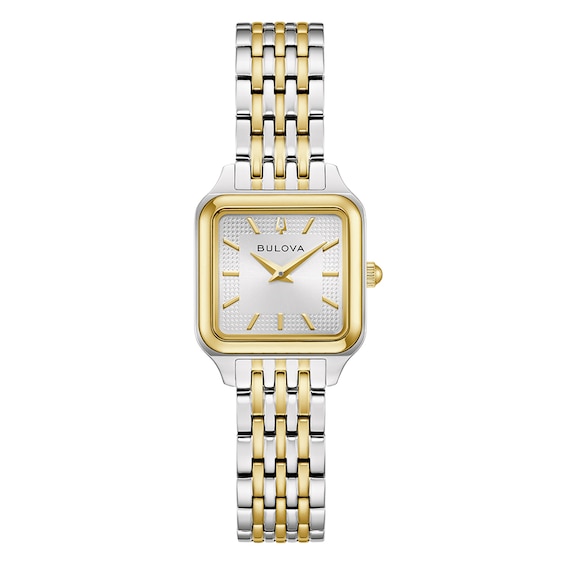 Women's Bulova Sutton Mini ' Square Two Tone Bracelet Watch