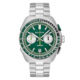 Bulova Racer Men's Chronograph Green Dial & Stainless Steel Watch