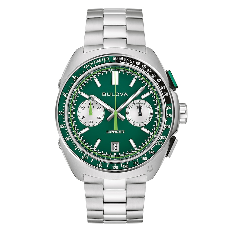 Main Image 1 of Bulova Racer Men's Chronograph Green Dial & Stainless Steel Watch