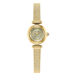 Citizen Eco-Drive 'Fio' Round' Women's Gold Tone Mesh Strap Watch