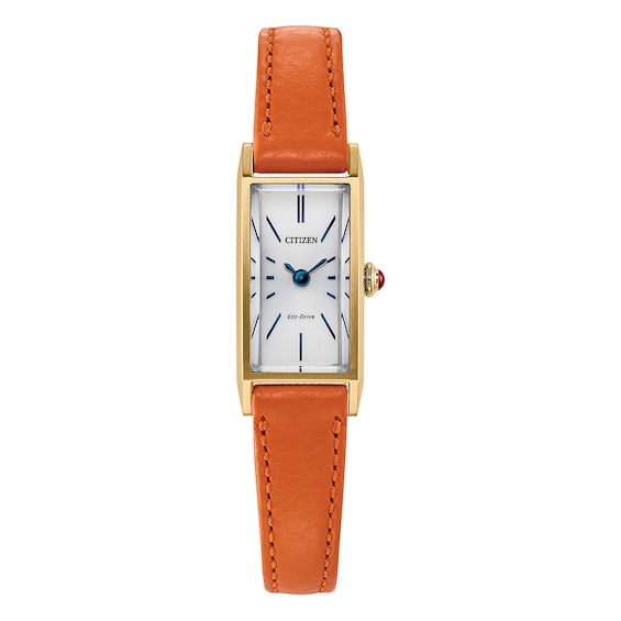 Women's Citizen Eco-Drive 'Fio' Brown Leather Strap Watch