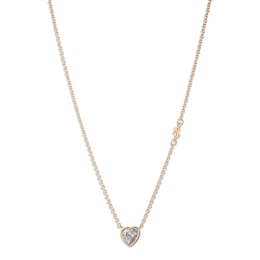 Lauren Ralph Lauren Gold Tone & Cubic Zirconia Heart Shaped Pendant