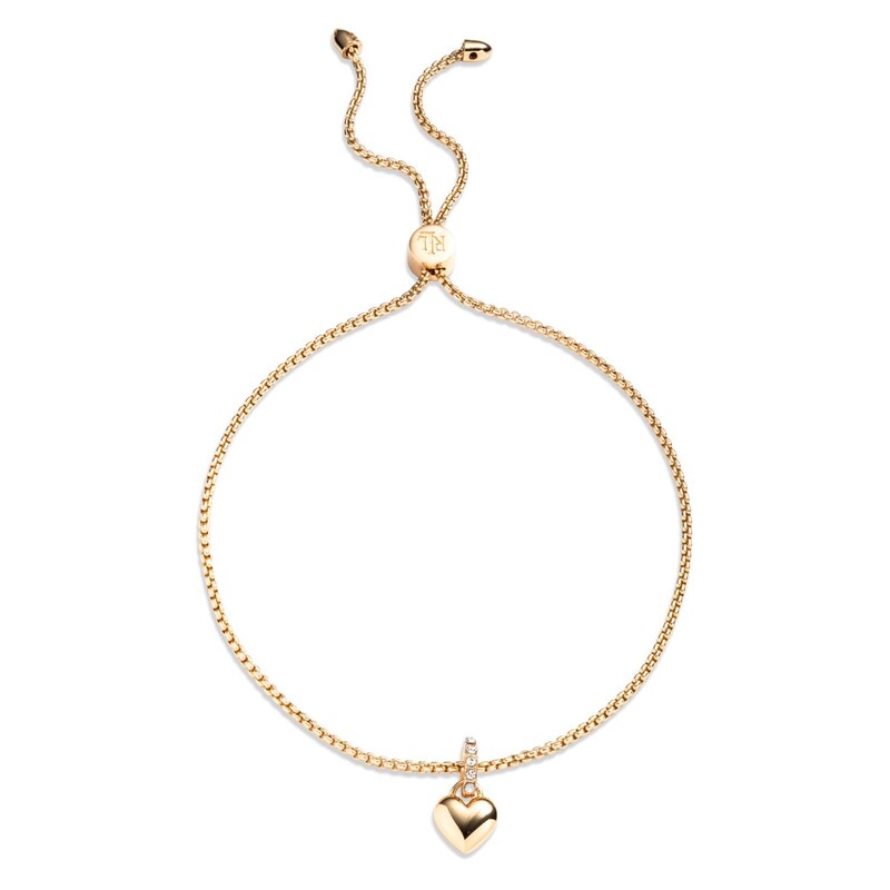 Main Image 1 of Lauren Ralph Lauren Gold Tone Pavé Heart Slider Bracelet