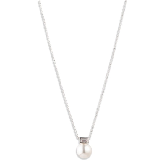 Lauren Ralph Lauren Sterling Silver Faux Pearl Necklace