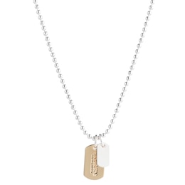 Lauren Ralph Lauren Gold & Silver Tone Logo Charm Pendant