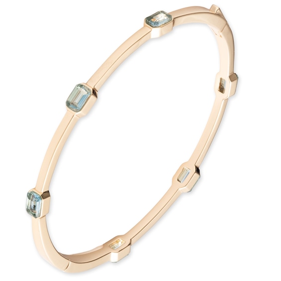 Women's Lauren Ralph Lauren Gold Tone & Aqua Hinge Bangle
