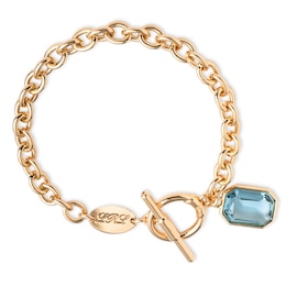 Lauren Ralph Lauren Gold Tone & Aqua Toggle Bracelet