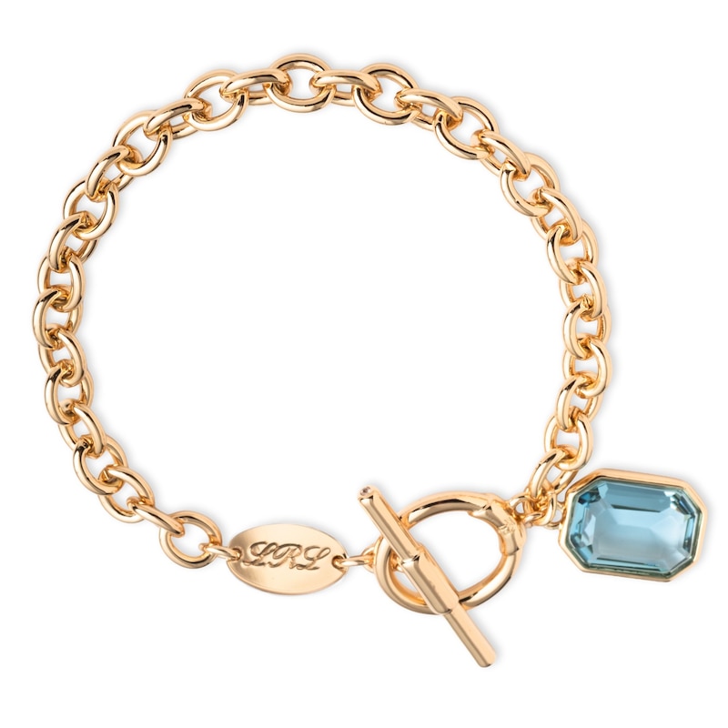 Main Image 1 of Lauren Ralph Lauren Gold Tone & Aqua Toggle Bracelet