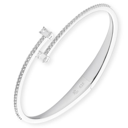Lauren Ralph Lauren Sterling Silver & Pavé Baguette Bypass Cuff