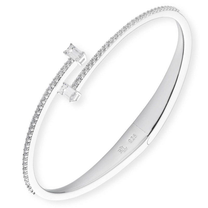 Main Image 1 of Lauren Ralph Lauren Sterling Silver & Pavé Baguette Bypass Cuff