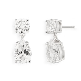 Lauren Ralph Lauren Sterling Silver Pear Shaped Double Drop Earrings