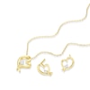 Thumbnail Image 2 of Sterling Silver & 24ct Yellow Gold Plated Vermeil 0.15ct Diamond Heart Jewellery Set