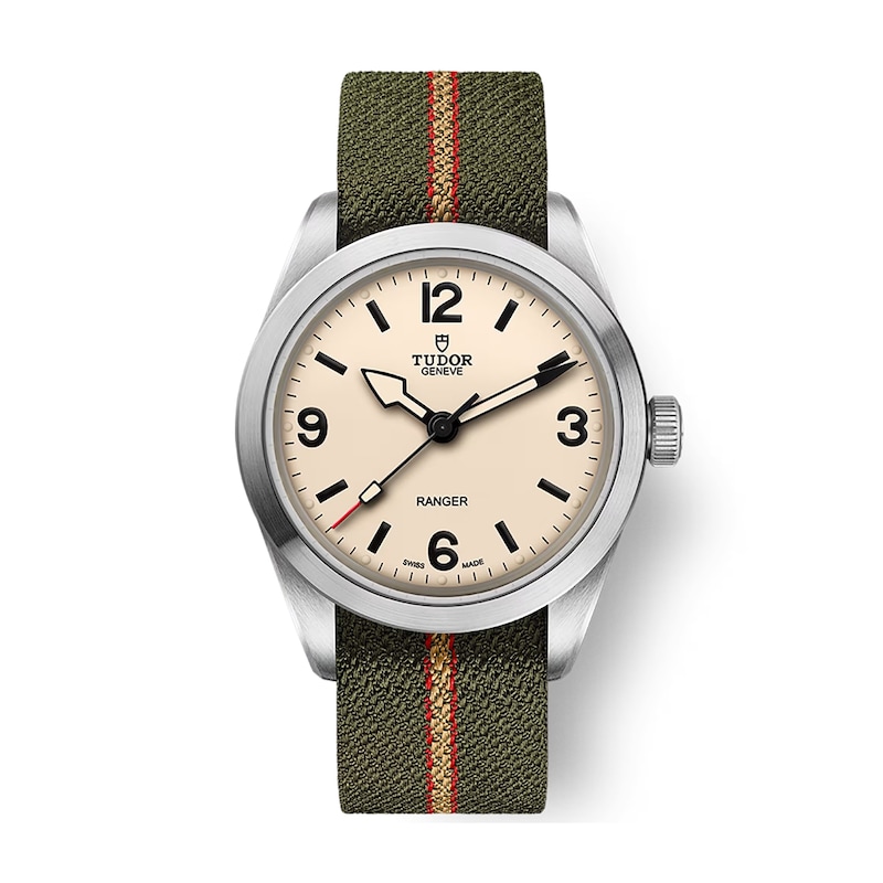 Main Image 1 of TUDOR Ranger 39mm Beige Dial & Green Fabric Strap Watch