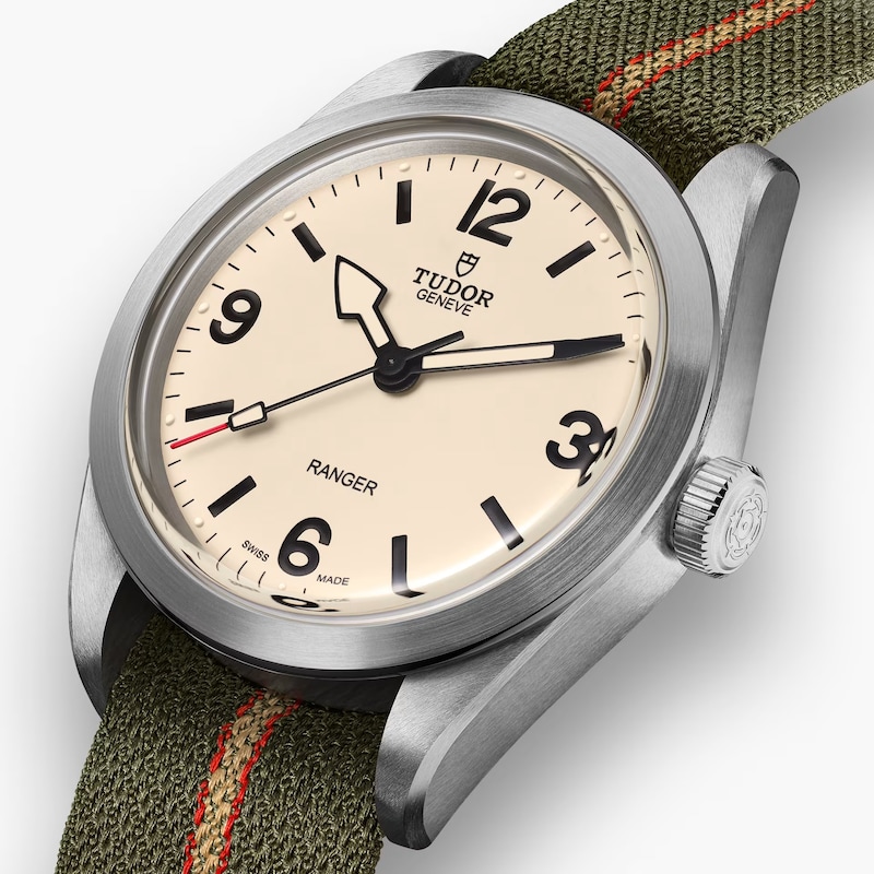 Main Image 2 of TUDOR Ranger 39mm Beige Dial & Green Fabric Strap Watch
