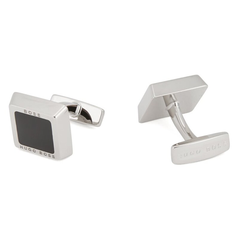 BOSS Franzisko Brass Square Black Cufflinks Ernest Jones