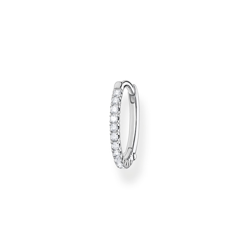Main Image 1 of Thomas Sabo Rebel at Heart Sterling Silver 15mm Zirconia Single Hoop Earring