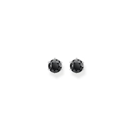 Thomas Sabo Rebel at Heart Sterling Silver Black Zirconia Stud Earrings