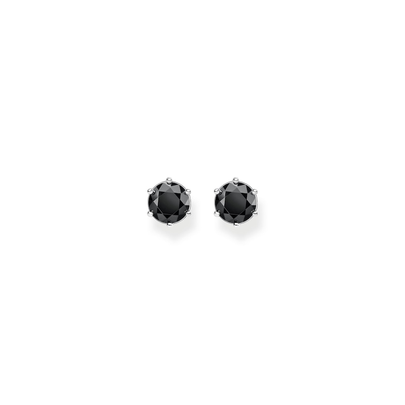 Main Image 1 of Thomas Sabo Rebel at Heart Sterling Silver Black Zirconia Stud Earrings
