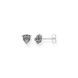 Thomas Sabo Rebel at Heart Sterling Silver & Pavé Black Zirconia Cat Stud Earrings