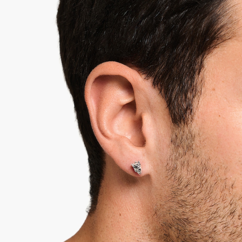 Main Image 2 of Thomas Sabo Rebel at Heart Sterling Silver & Black Zirconia Crown Skull Stud Earrings