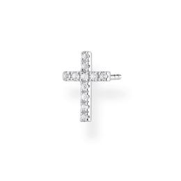 Thomas Sabo Rebel at Heart Sterling Silver &  Cubic Zirconia Cross Stud Single Earring
